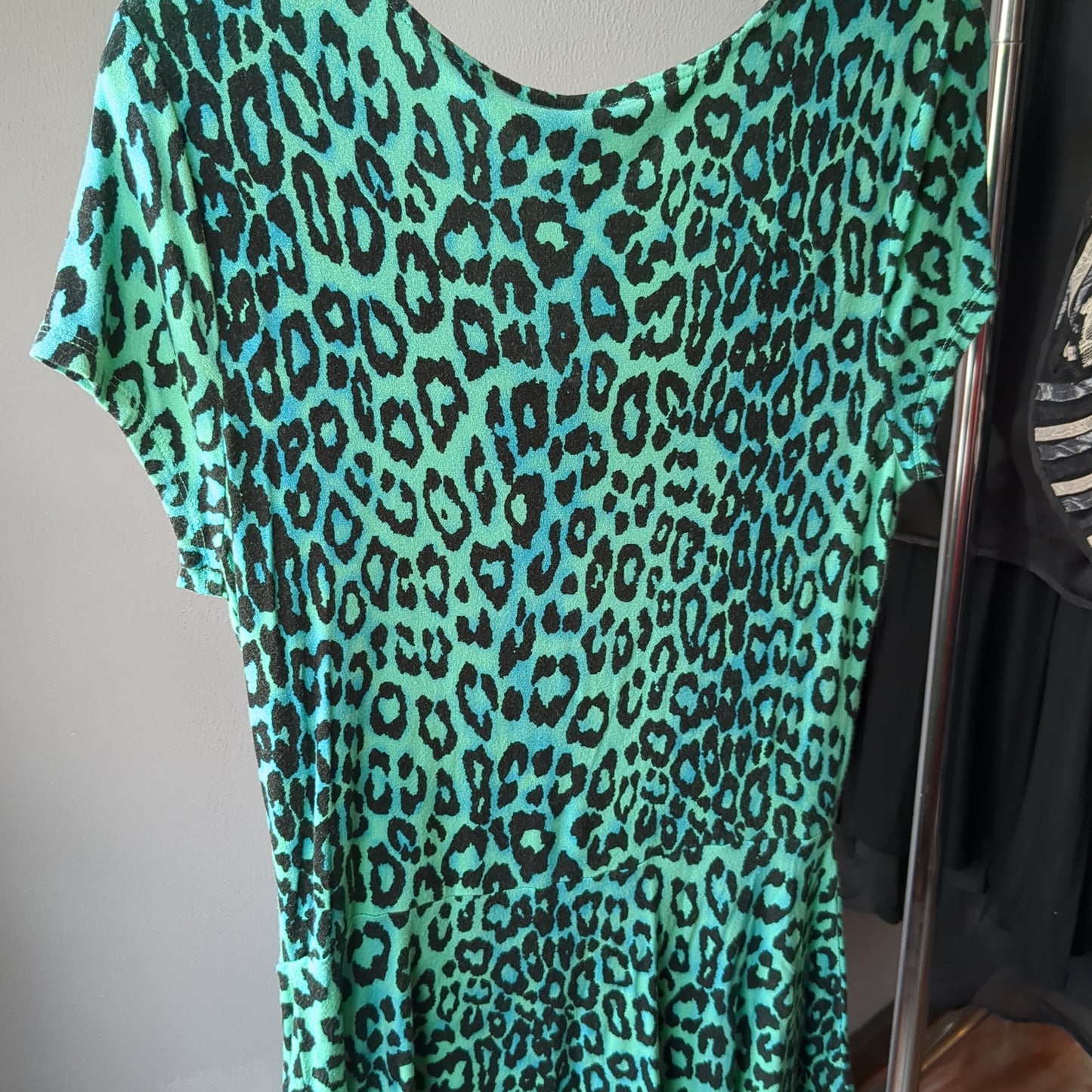 Teal turquoise cheetah leopard print shirt