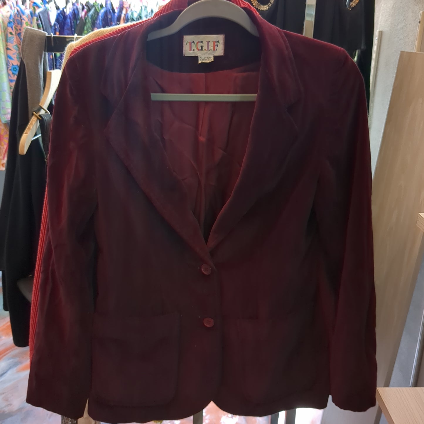Raspberry velvet jacket