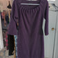 Aubergine sweater dress with rauched boat neck collar size Sm