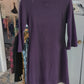 Aubergine sweater dress with rauched boat neck collar size Sm