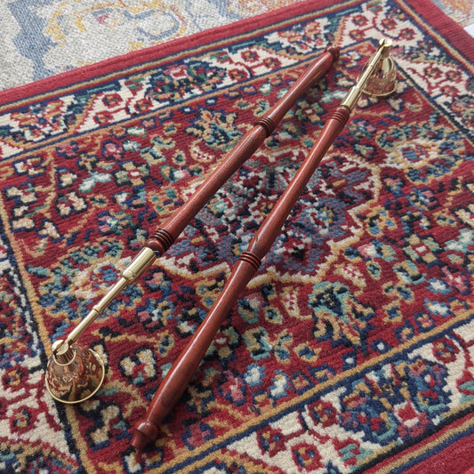 Brass candle snuffer wood handle