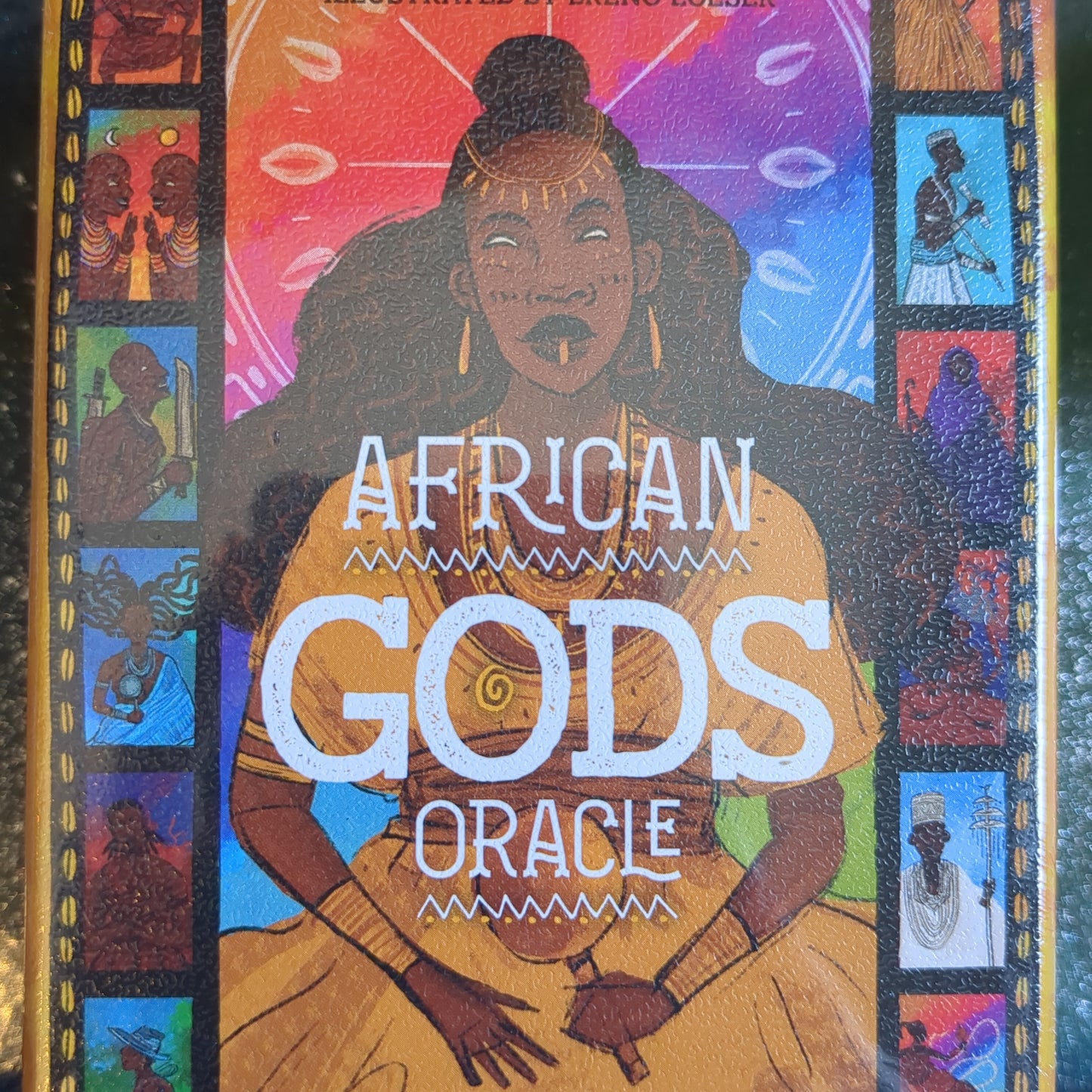 African Gods Oracle (36 Gilded Cards & 128-Page Guidebook) By Diego De Oxossi illustrated by Breno Loeser