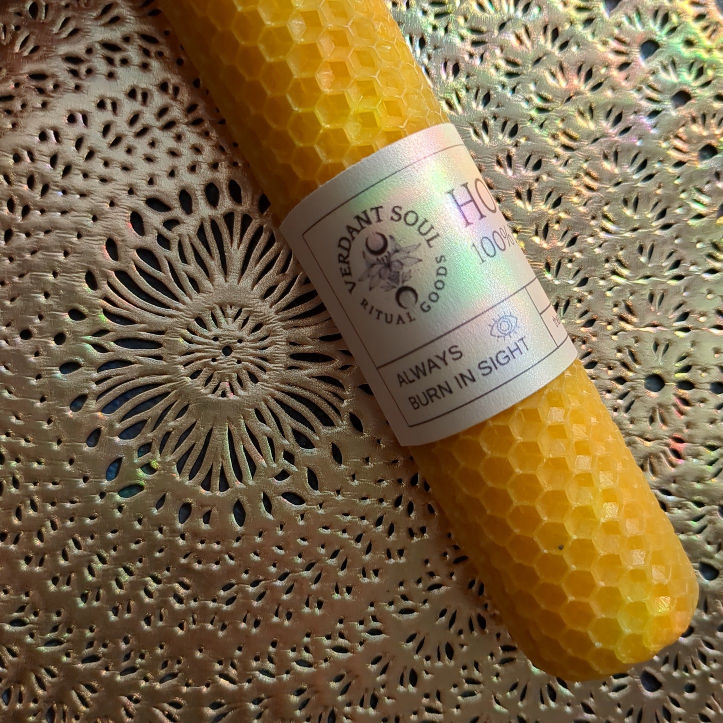 Rolled Honeycomb pillar and taper candles by The Verdant soul