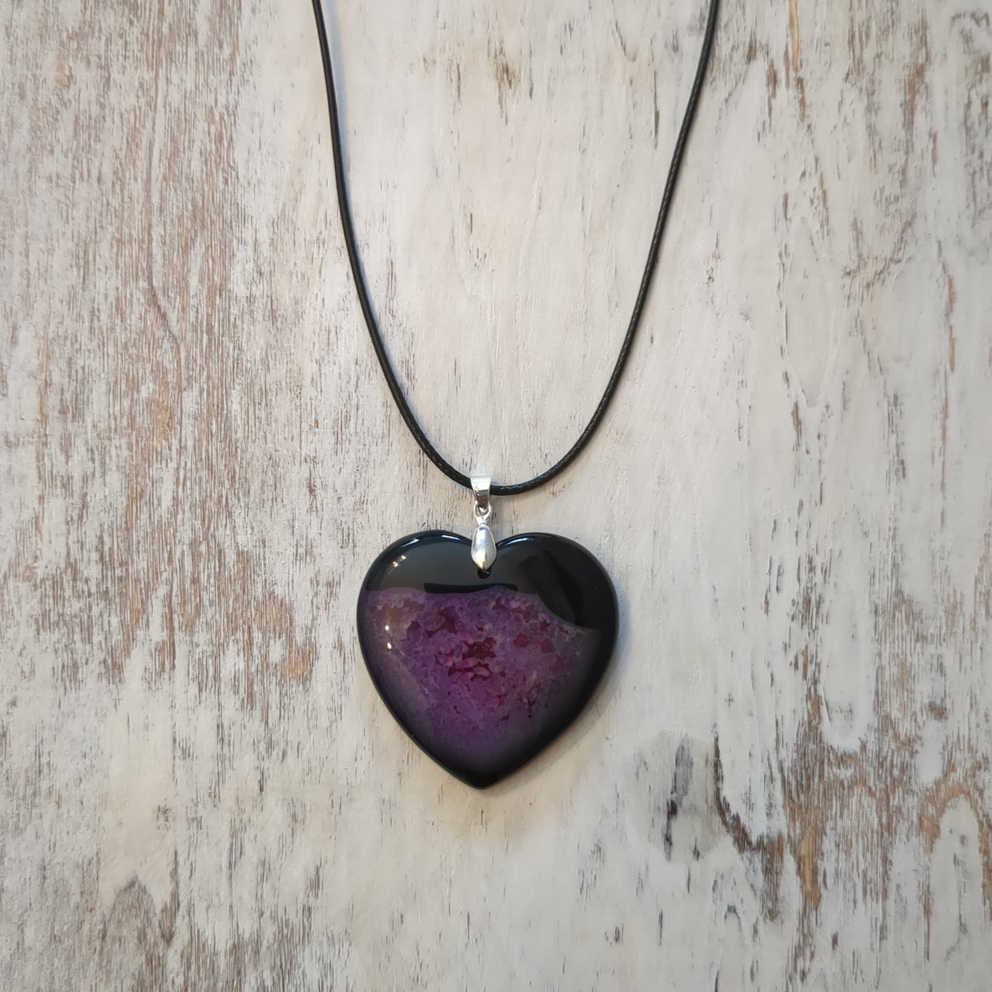 Black Onyx Heart Necklace Ken Rose Natural Stone Jewelry
