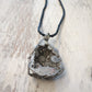 Wire wrapped titanium geode Necklace Ken Rose Natural Stone Jewelry