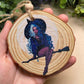 Witch Christmas/ Yule Wood Slice Ornament