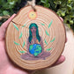 Mother Earth Christmas/ Yule Wood Slice Ornament