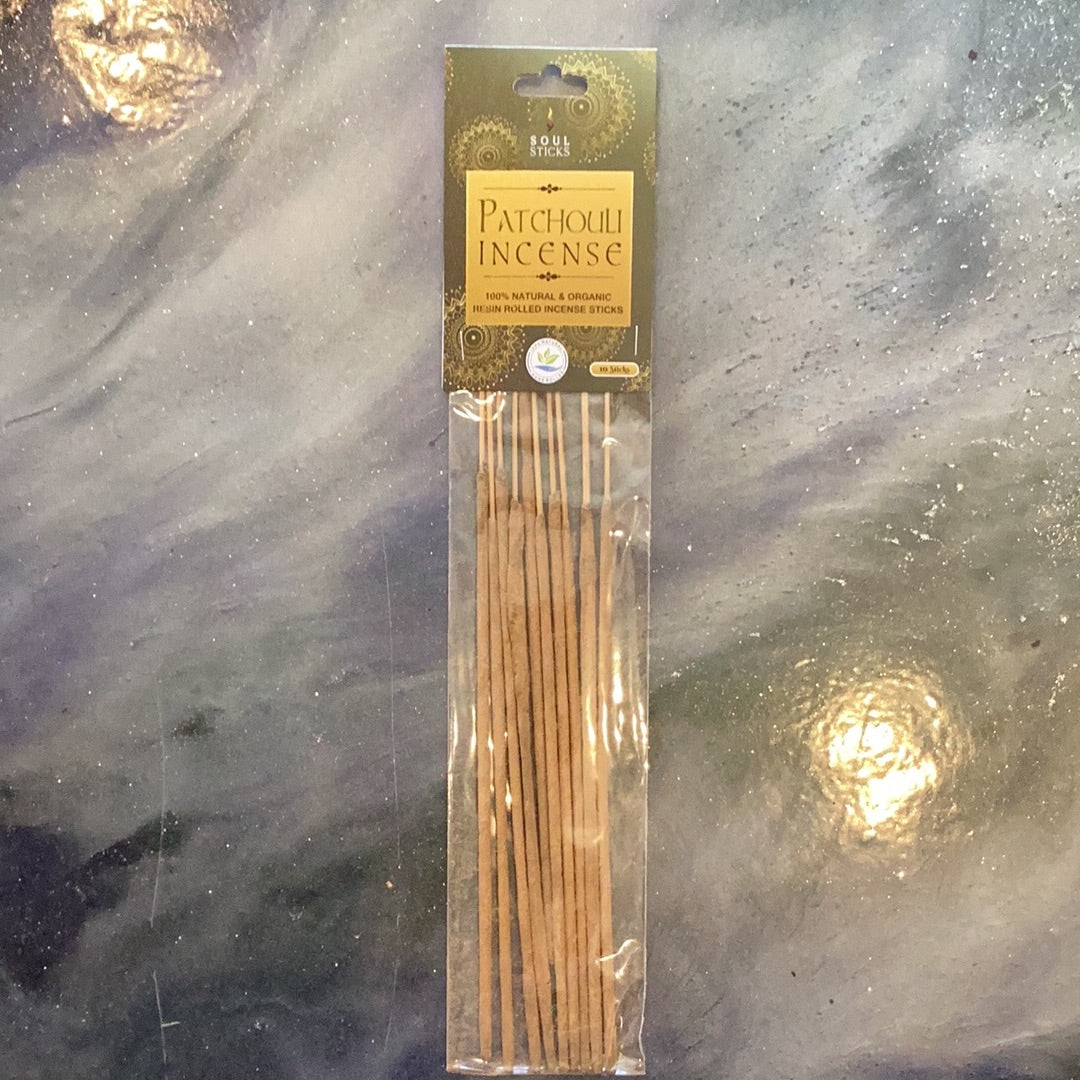 Patchouli Artisan Resin Rolled Incense Sticks 10 Sticks