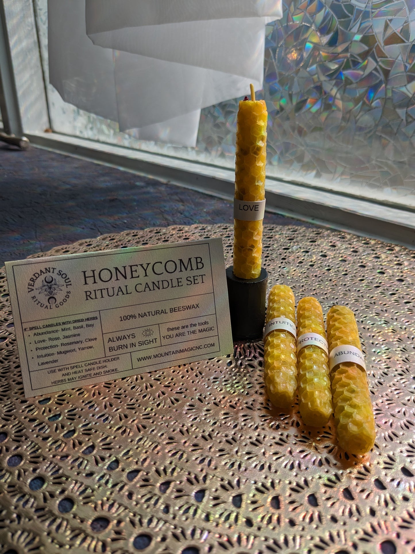 Honeycomb Ritual Candle Set by the Verdant Soul