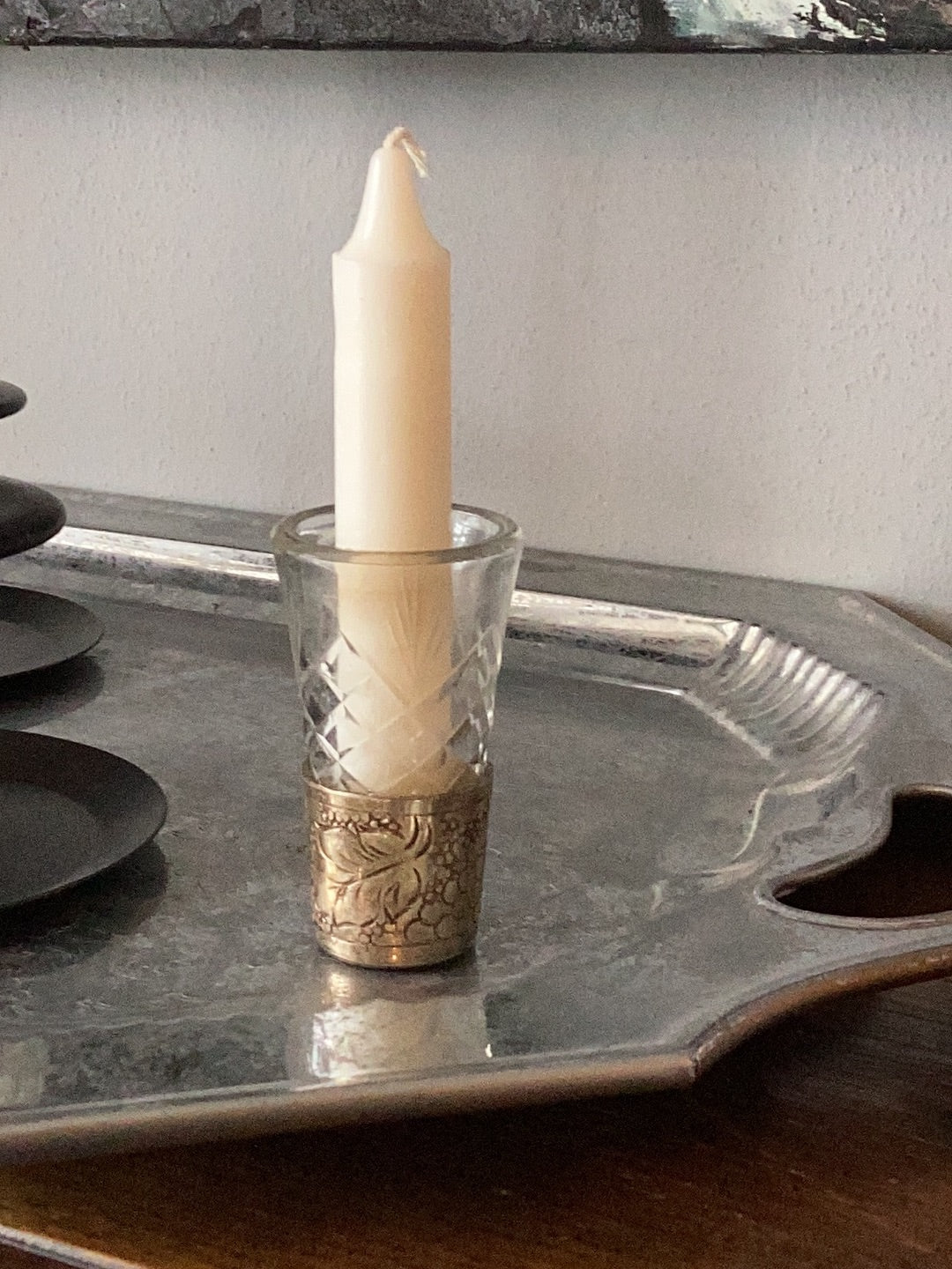 Crystal chime candle holder