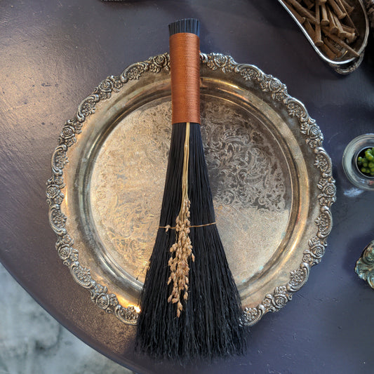 Stitched Whisk Black and Copper Broom