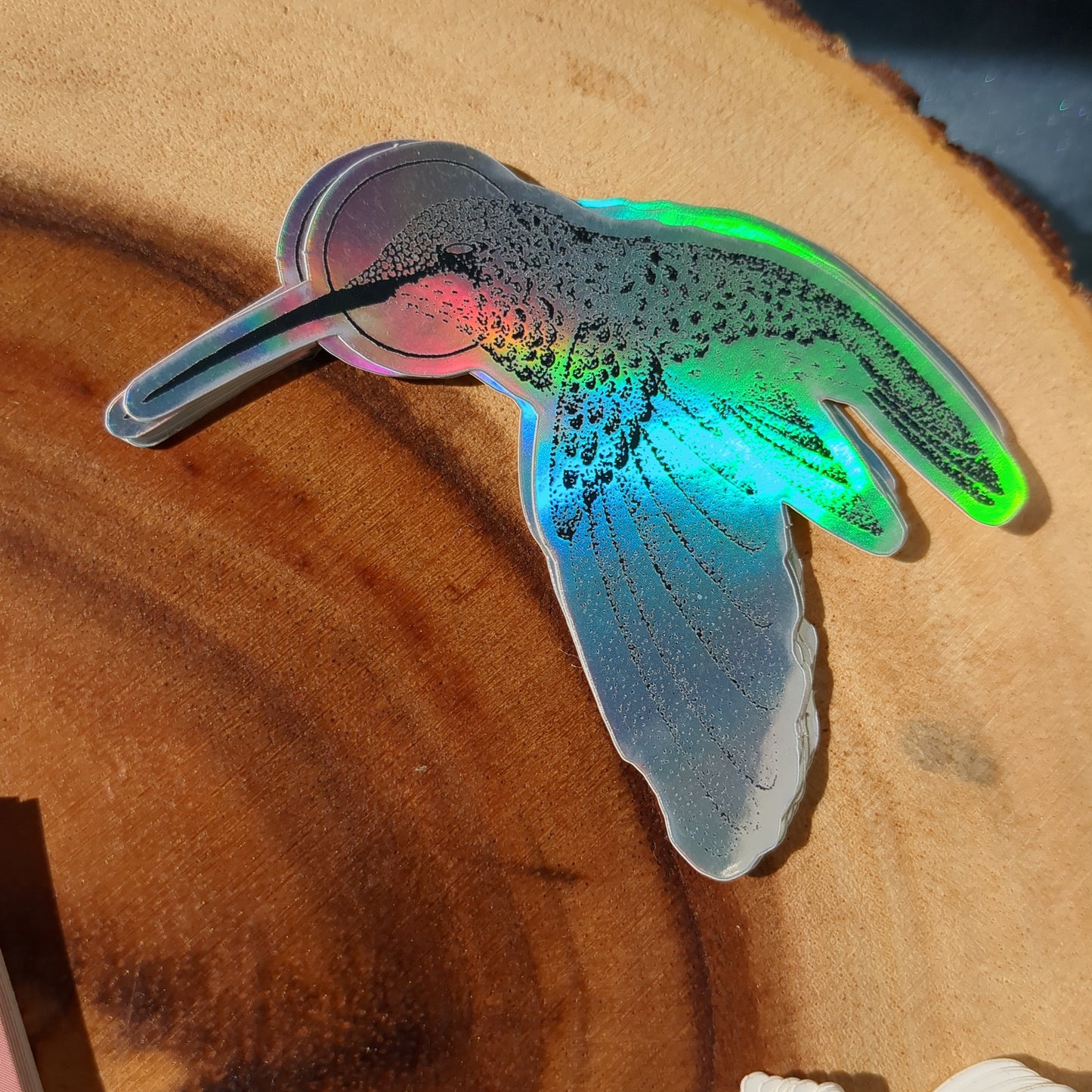 Holographic Hummingbird Sticker