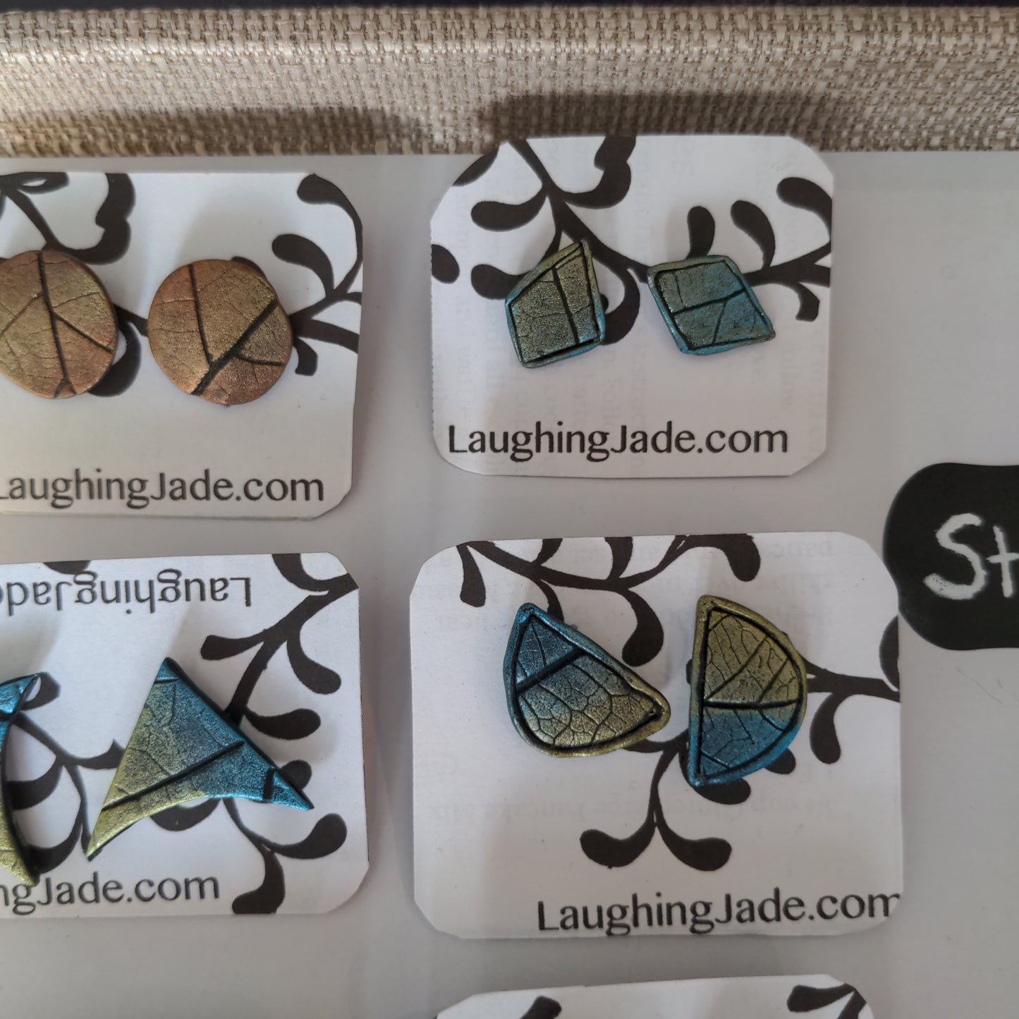 Leaf Stud and dangle Earrings by Melinda at Laughing Jade