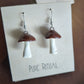 Brown mushroom dangle earrings
