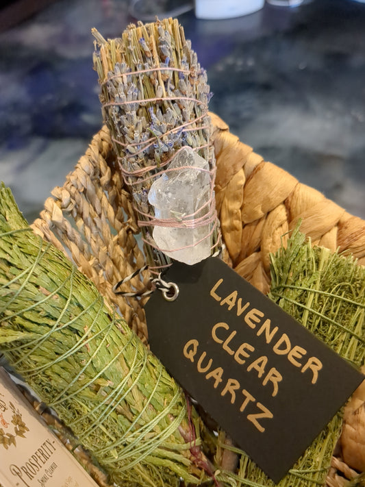 Lavender Clear Quartz Smoke Cleanser