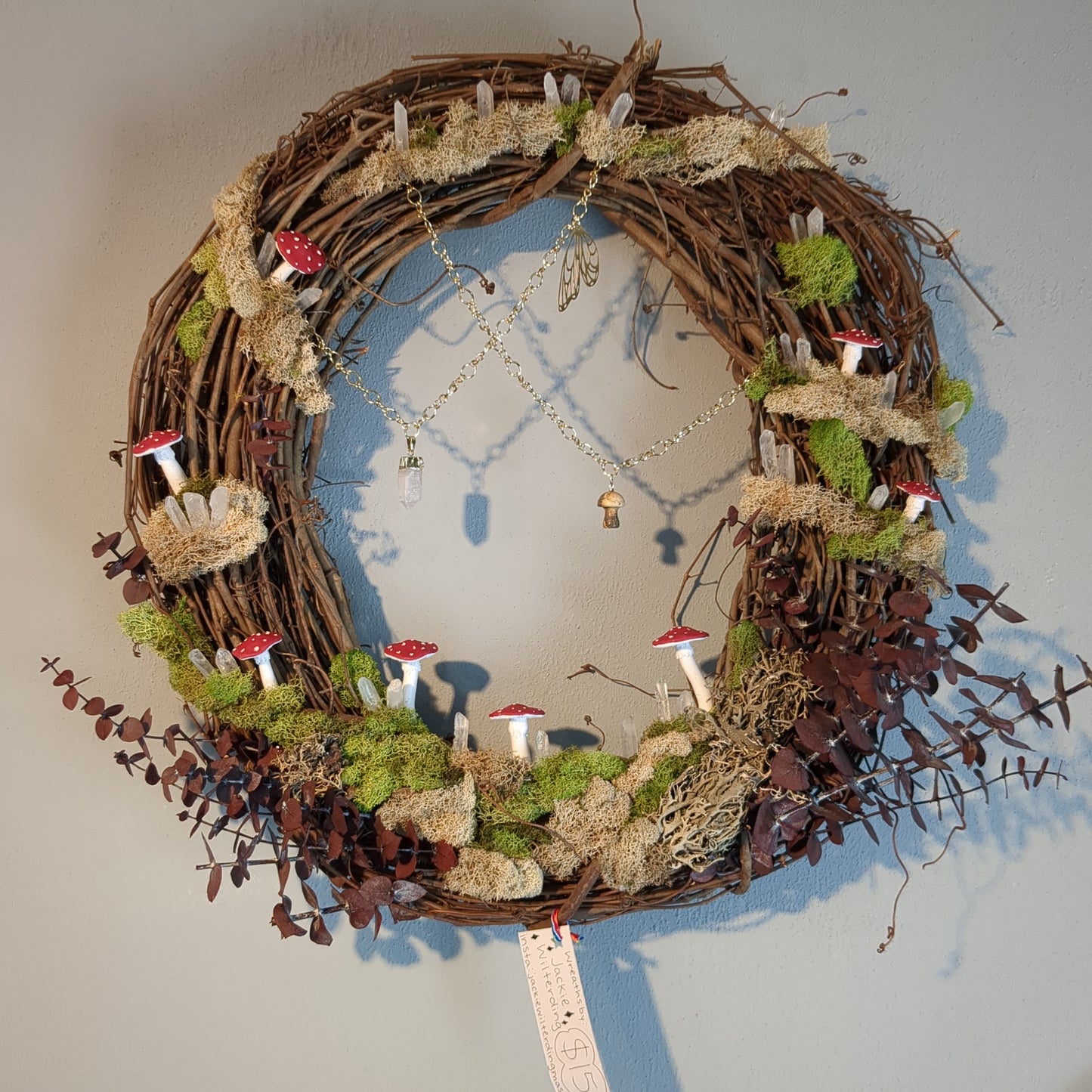 Fairy Wreath with red mushrooms