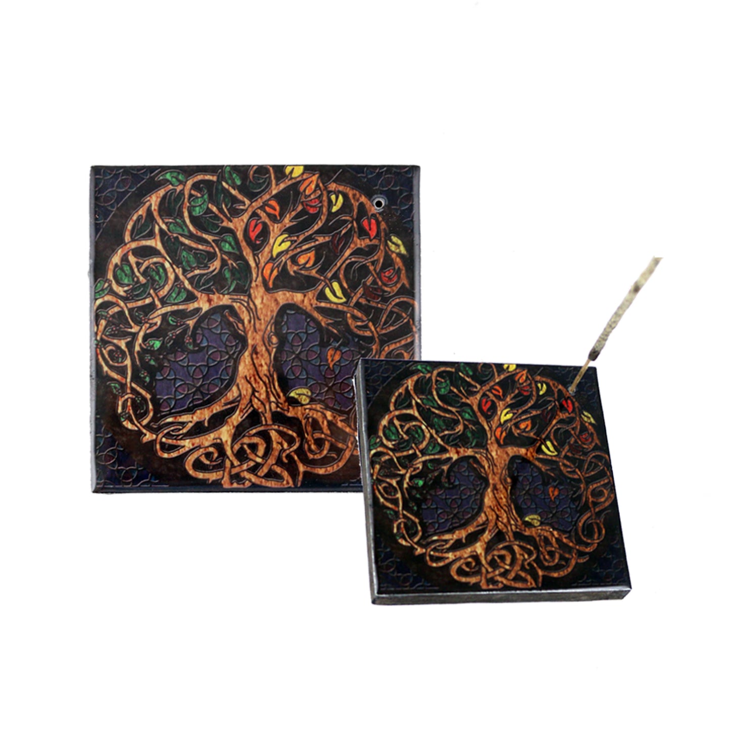 Tree of Life Wooden Incense Holder Ash Catcher 4Pcs ( MIN )