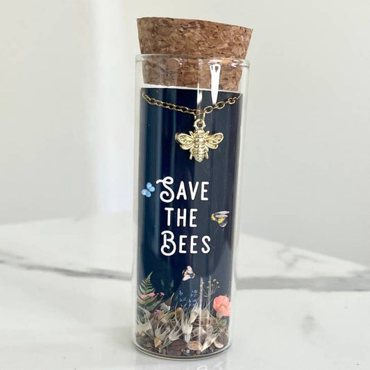 Save the Bees Necklace + Wildflower Seed Mix